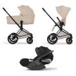 Cybex Trio Priam Comfort Matt Black-Cozy Beige con Cloud T i-Size