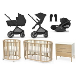 Kit Neonato Cybex Trio EOS Moon Black e Cameretta Stokke Sleepi V3 Natural