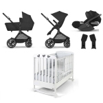 Kit Nascita Neonato Trio Cybex EOS Lux Moon Black e Culla Lettino Simply 