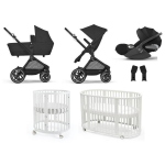 Kit Nascita Neonato Trio EOS Lux Moon Black e Stokke Sleepi V3 White 