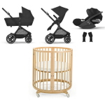 Kit Nascita Neonato Trio Cybex EOS Lux Moon Black e Sleepi mini V3 Natural