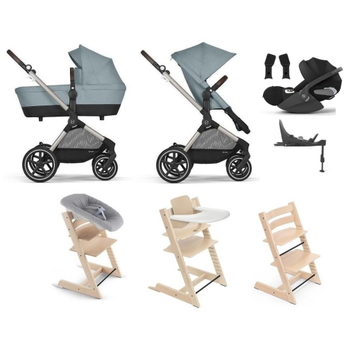 Set Nascita Neonato Cybex 4 in 1 Eos Lux con Isofix e Tripp Trapp 4 in 1