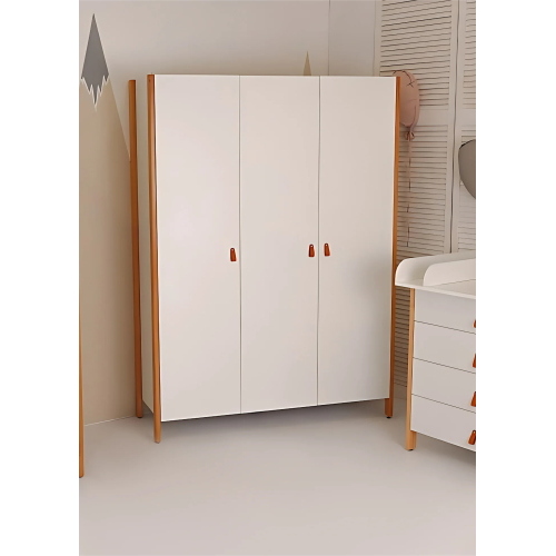 Ingvart Armadio a 3 ante Scandi Bianco Naturale