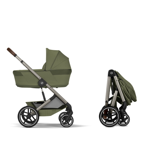 Cybex Trio Balios S Lux Mos Green con Navicella Richiudibile e Cloud T Plus I-Size
