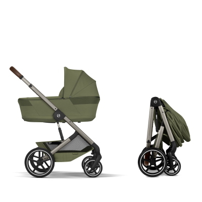 Cybex Trio Balios S Lux Mos Green con Navicella Richiudibile e Cloud T Plus I-Size