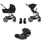 Cybex Trio Balios S LUX Moon Black con Navicella Richiudibile e Cloud T Plus i-Size