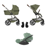 Cybex Trio Balios S Lux Mos Green con Navicella Richiudibile e Cloud T Plus I-Size