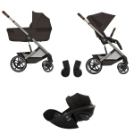 Cybex Trio Balios S Lux con Navicella Richiudibile Chocolate Brown e Cloud G3 I-Size 
