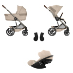 Cybex Trio Balios S LUX Almond Beige con Navicella Richiudibile e Cloud G3 i-Size