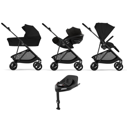 Cybex 4 in 1 Melio Carbon Magic Black con Cloud G3 I-Size e Isofix