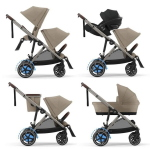 Cybex Trio Fratellare e-Gazelle S Almond Beige con Cloud G3 i-Size