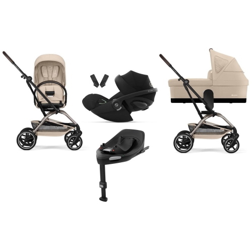 Cybex 4 in 1 Eezy S Twist+2 Almond Beige con Cloud G3 I-Size e Isofix