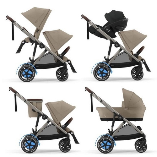 Cybex Trio Fratellare e-Gazelle S Almond Beige con Cloud G3 i-Size