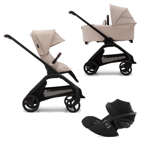 Bugaboo Trio Dragonfly Black-Desert Taupe con Cloud G3 I-Size