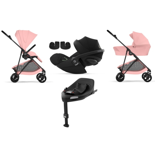 Cybex 4 in 1 Melio Carbon Candy Pink con Cloud G3 I-Size e Isofix