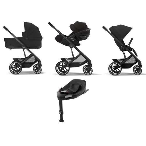 Cybex 4 in 1 Balios S Lux BLK Moon Black con Cloud G3 i-Size e Isofix