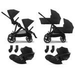 Cybex Trio Gemellare Gazelle S Moon Black con Cloud G3 i-Size