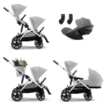 Cybex Trio Fratellare Gazelle S SLV Stone Grey con Cloud G i-Size Plus