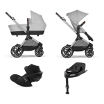 Cybex 4 in 1 Eos Lux SLV Stone Grey con Cloud G3 i-Size e Isofix