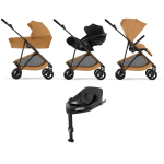 Cybex 4 in 1 Melio Carbon Cinnamon Yellow con Cloud G3 I-Size e Isofix
