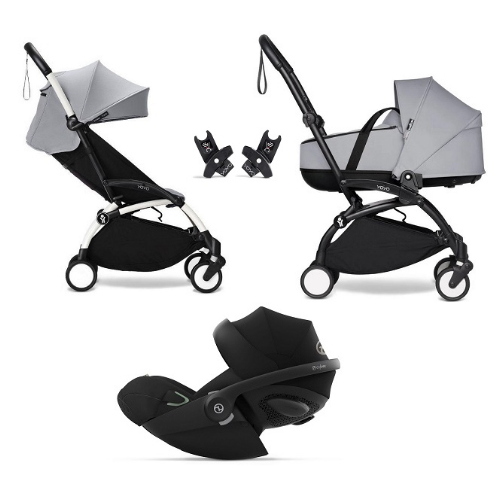 Stokke Trio Yoyo 3 White-Stone con Cybex Cloud G3 I-Size