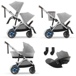 Cybex Trio Fratellare e-Gazelle S Stone Grey con Cloud G I-Size Plus