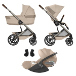 Cybex Trio Balios S Lux Almond Beige con Navicella Richiudibile e Cloud T Plus I-Size