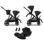 Cybex Passeggino fratellare Gazelle S Moon Black con Cloud G3 i-Size