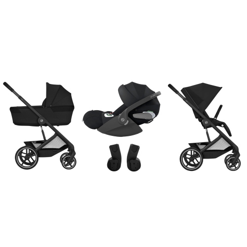 Cybex Trio Balios Moon Black con Navicella Richiudibile e Cloud T Plus i-Size