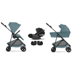 Cybex Trio Melio Carbon Stormy Blue con Cloud T I-Size