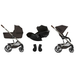 Cybex Trio Balios S Lux con Navicella Richiudibile Chocolate Brown e Cloud G3 I-Size 