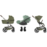 Cybex Trio Balios S Lux Mos Green con Navicella Richiudibile e Cloud T Plus I-Size
