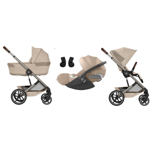 Cybex Trio Balios Almond Beige con Navicella Richiudibile e Cloud T Plus I-Size