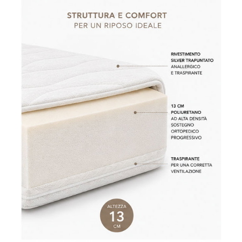 Materasso Orthosupport 13 Ortopedico Anallergico 125x60 cm H13