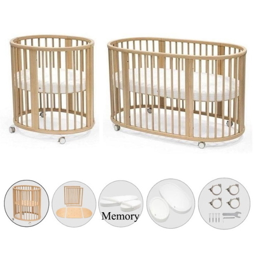 Stokke Kit Sleepi V3 Natural con lenzuoli e materassi in Memory Foam