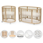 Stokke Kit Sleepi V3 Natural con lenzuoli e materassi in Memory Foam