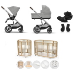 Kit Nascita Neonato Trio Cybex Balios Grey con Stokke Sleepi V3 Natural