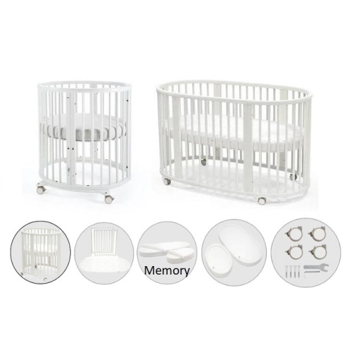 Stokke Kit Sleepi V3 White con lenzuoli e materassi in Memory Foam