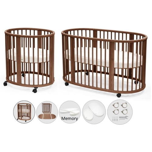 Stokke Kit Sleepi V3 Warm Brown con lenzuola e materassi in Memory