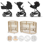 Kit Neonato Trio Cybex Balios S Lux Moon Black e Stokke Sleepi V3 Natural