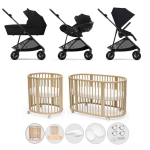 Kit Neonato Trio Cybex Melio Magic Black e Stokke Sleepi V3 Natural