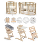 Stokke Set Nascita neonato Kit Sleepi V3 e Tripp Trapp 4 in 1 Natural