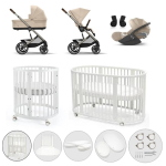 Kit Nascita Neonato Trio Balios S Lux Almond Biege e Sleepi V3 White