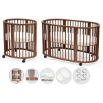 Stokke Kit Sleepi V3 Warm Brown con lenzuola e materassi in Memory