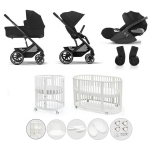 Kit Nascita Neonato Trio Cybex Balios Moon Black e Stokke Sleepi V3 White