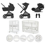 Kit Nascita Neonato Trio EOS Lux Moon Black e Stokke Sleepi V3 White
