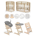 Stokke Set Nascita neonato Kit Sleepi V3 e Tripp Trapp 4 in 1 Natural