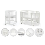 Stokke Kit Sleepi V3 White con lenzuoli e materassi in Memory Foam