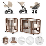 Kit Nascita Neonato Trio Balios S Lux Almond Biege e Sleepi V3 Warm Brown