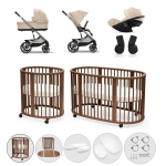 Kit Nascita Neonato Trio Balios Almond Biege e Sleepi V3 Warm Brown